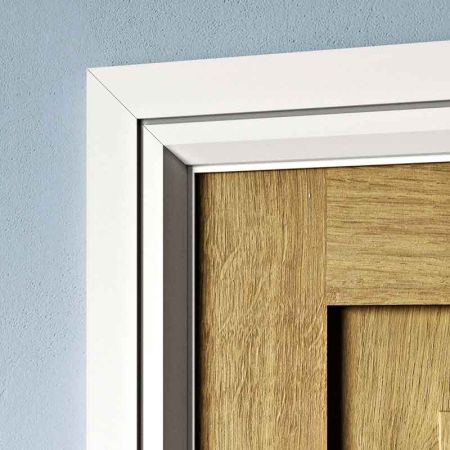 Angle Groove 1 MDF Architrave 69mm W x 18mm D close up, thumbnail image.