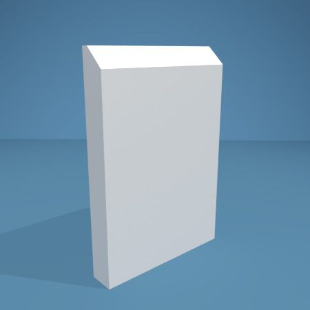 Visual representation of a sample of Angle MDF Skirting Board with a primed finish (146mm H x 18mm D)