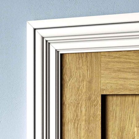 Visual Representation of Antique MDF Architrave with a primed finish (69mm W x 18mm D)