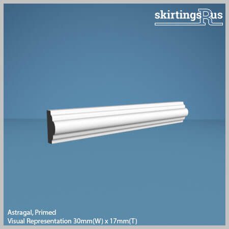 Visual Representation of Astragal MDF Wall Panelling with a primed finish (30mmW x 17mmT)