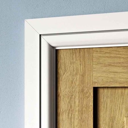 Visual Representation of Bullnose Groove 1 MDF Architrave with a primed finish (69mm W x 18mm D)