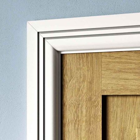 Visual Representation of Bullnose Groove 2 MDF Architrave with a primed finish (69mm W x 18mm D)