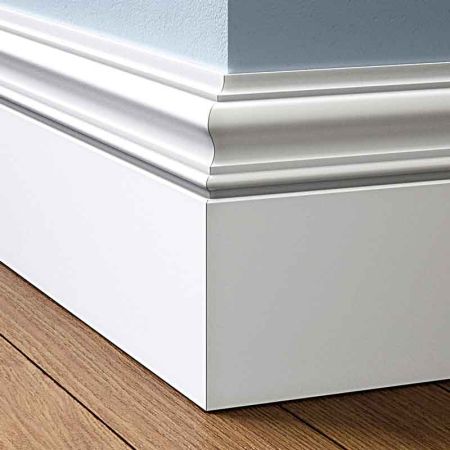 Visual Representation of Georgian MDF Skirting Board with a primed finish (146mmH x 18mmD)