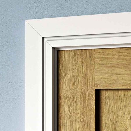 Visual Representation of Grooved Grande 1 (S) MDF Architrave with a primed finish (69mm W x 18mm D)