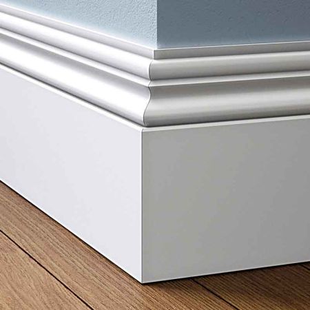 Visual Representation of Kensington MDF Skirting Board with a primed finish (146mmH x 18mmD)