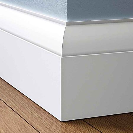 Visual Representation of Ovolo MDF Skirting Board with a primed finish (146mmH x 18mmD)