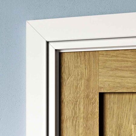 Visual Representation of Rebated Front MDF Architrave with a primed finish (69mm W x 18mm D)