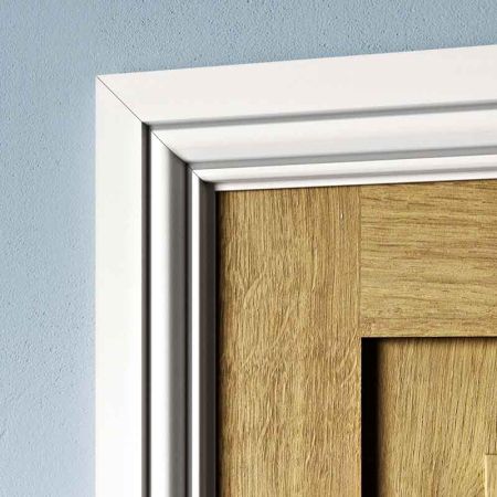 Rushock MDF Architrave 69mm W x 18mm D close up, thumbnail image.