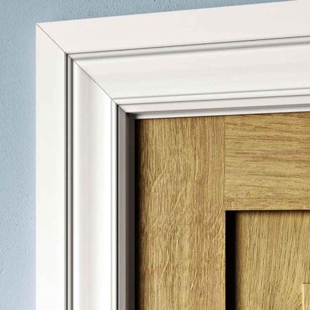 Visual Representation of Windsor MDF Architrave with a primed finish (69mm W x 18mm D)