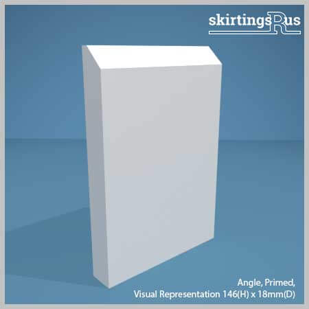 The profile of an Angle skirting board featuring a smaller 45 degree angle