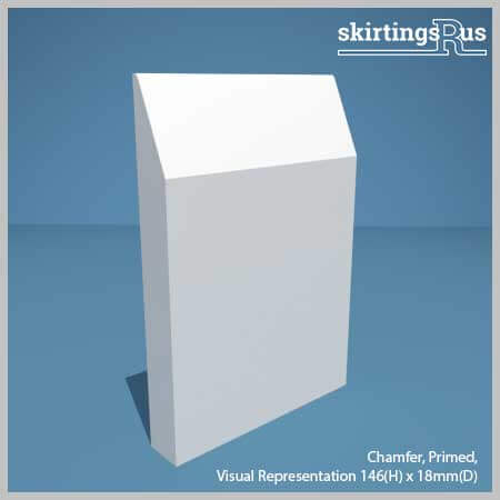 The profile of a chamfered skirting board with a larger angle