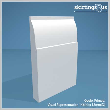The profile of an Ovolo skirting board