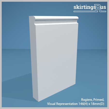 An example of skirting board with small profile and large flat