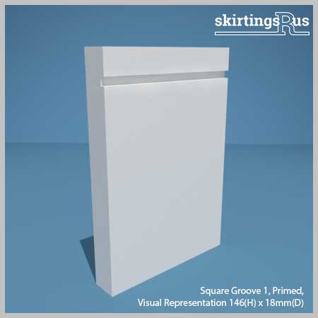 The profile of a grooved skirting board with a single groove