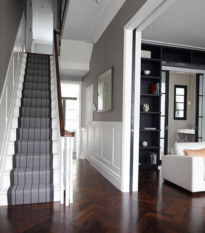 Modern property using large skirting board. Modern property also featuring stylish large skirting boards.